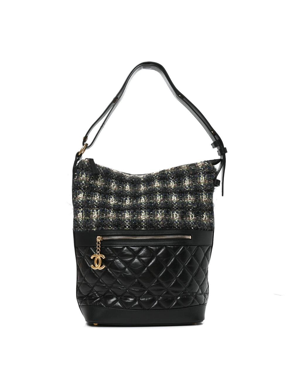 Chanel Tweed Aged Calfskin Quilted #339011C14B